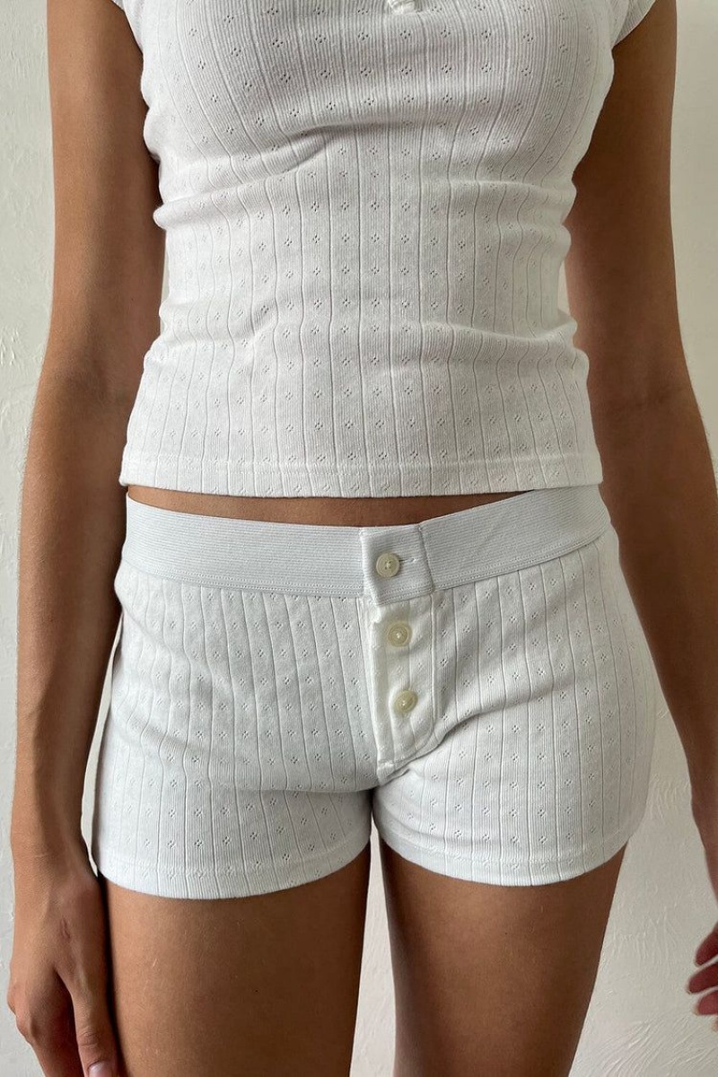 Sous Vêtement Brandy Melville Boyshort Eyelet Blanche | TBC-81328646